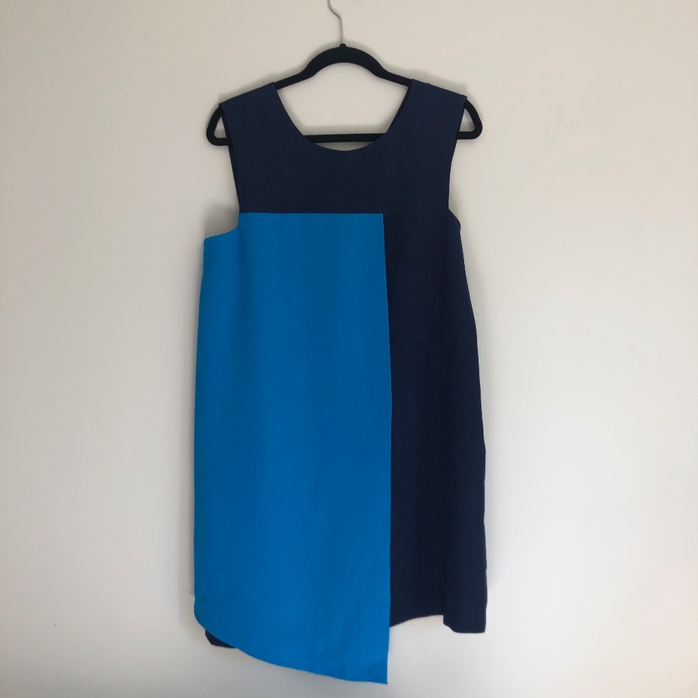 CATHERINE MALANDRINO GEOMETRIC COLORBLOCK DRESS